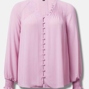 Blush Pink Button up Blouse Torrid 2